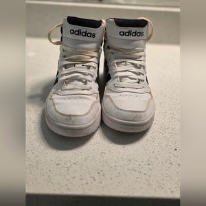 adidas White and Navy High-Top Sneakers